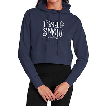 Juniors' Gilmore Girls I Smell Snow Cropped Hoodie