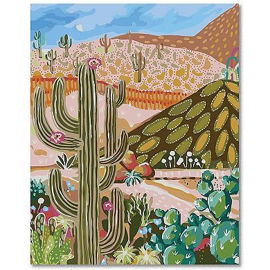 Journey of Something Paint By Numbers Cactus Valley Canvas Craft Kit