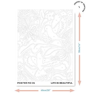 Journey of Something Paint By Numbers Life is Beautiful Craft Kit