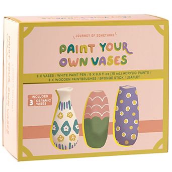 Journey of Something 3 pc Paint Your Own Vases DIY Craft Kit