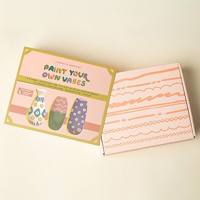Journey of Something 3-Piece Paint Your Own Vases DIY Craft Kit