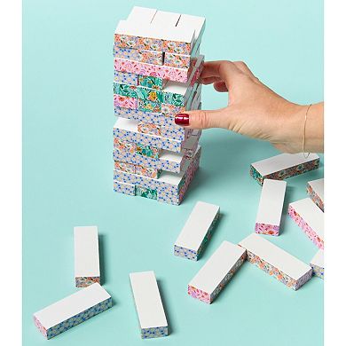 Journey of Something Floral Tumbling Tower Classic Wooden Blocks Stacking Game
