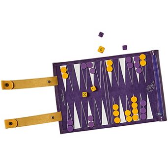 Journey of Something Backgammon Travel Ready Faux Leather Roll-Up Game