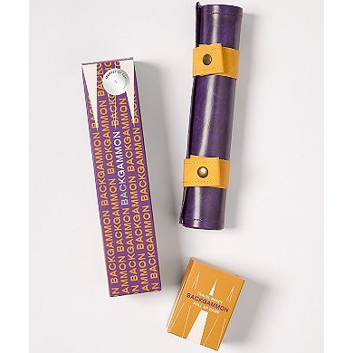 Journey of Something Backgammon Travel Ready Faux Leather Roll-Up Game