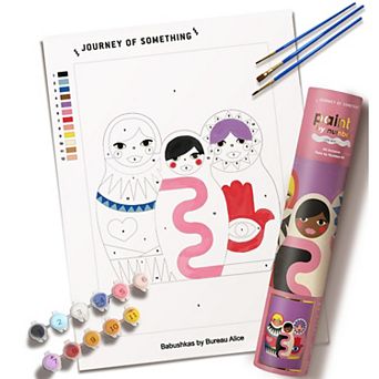 Hinkler Journey of Something Paint By Numbers Babushkas DIY Art Craft Kit 8.3 x 11.7-Inch Canvas