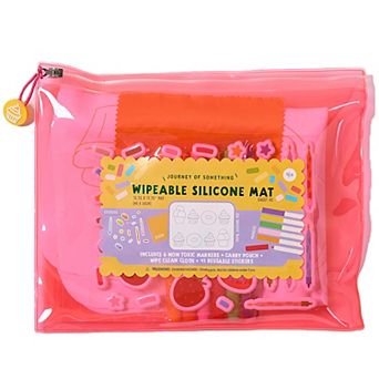 Hinkler Journey of Something Wipeable Silicone Mat - Reusable Coloring Kit & Stickers - Carry Pouch
