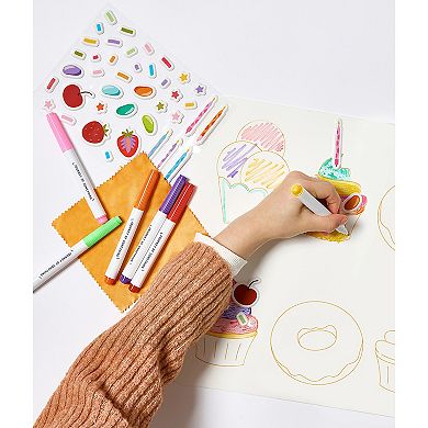 Hinkler Journey of Something Wipeable Silicone Mat - Reusable Coloring Kit & Stickers - Carry Pouch