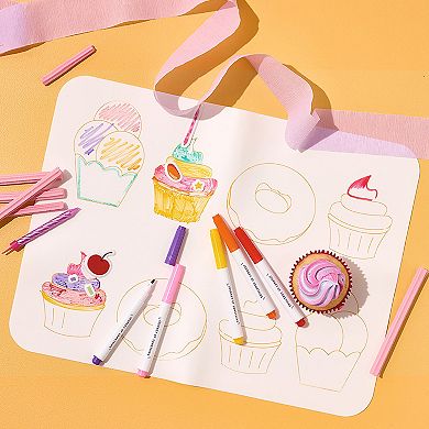 Hinkler Journey of Something Wipeable Silicone Mat - Reusable Coloring Kit & Stickers - Carry Pouch