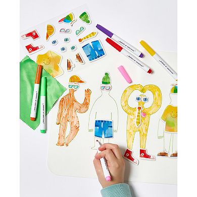 Hinkler Journey of Something Wipeable Silicone Mat - Reusable Coloring Kit & Stickers - Carry Pouch