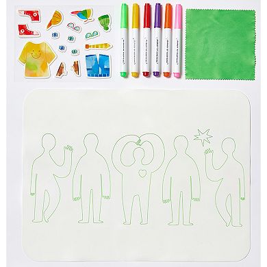 Hinkler Journey of Something Wipeable Silicone Mat - Reusable Coloring Kit & Stickers - Carry Pouch