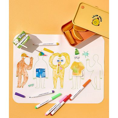 Hinkler Journey of Something Wipeable Silicone Mat - Reusable Coloring Kit & Stickers - Carry Pouch