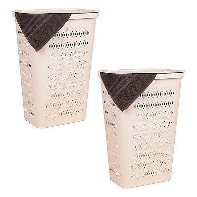 Mind Reader Slim Tapered Laundry Hampers with Lid Set of 2