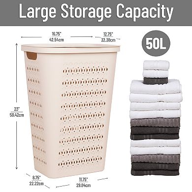 Mind Reader Slim Tapered Laundry Hampers with Lid Set of 2