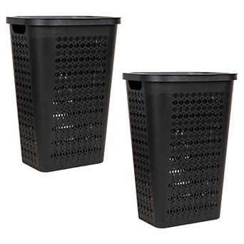 Mind Reader Slim Tapered Laundry Hampers with Lid Set of 2