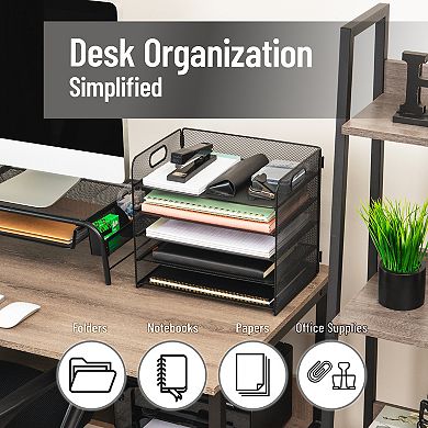 Mind Reader 5-Tier Mesh Paper Tray Desktop Organizer