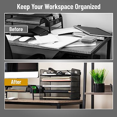 Mind Reader 5-Tier Mesh Paper Tray Desktop Organizer