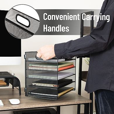 Mind Reader 5-Tier Mesh Paper Tray Desktop Organizer
