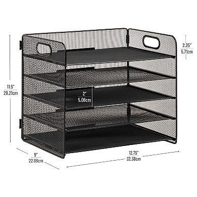 Mind Reader 5-Tier Mesh Paper Tray Desktop Organizer