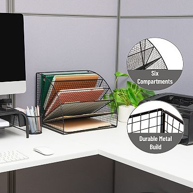 Mind Reader 6-Tier Fan Shaped Desktop File Organizer