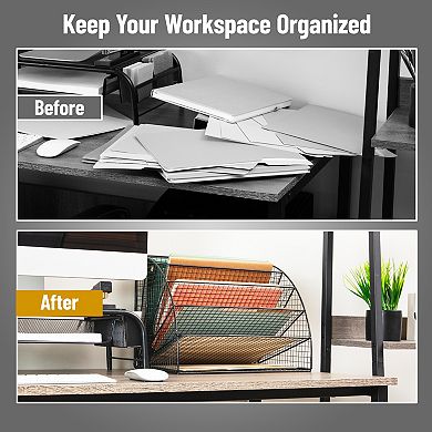 Mind Reader 6-Tier Fan Shaped Desktop File Organizer