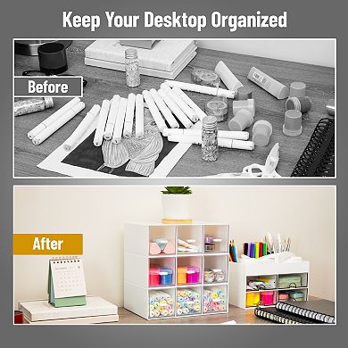 Mind Reader 9-Drawer Stackable Desktop Storage Organizer