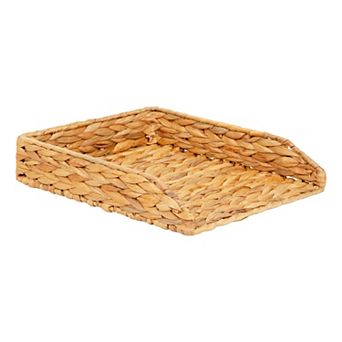 Mind Reader Rattan Paper Tray with Iron Frame