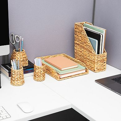 Mind Reader Rattan Paper Tray with Iron Frame