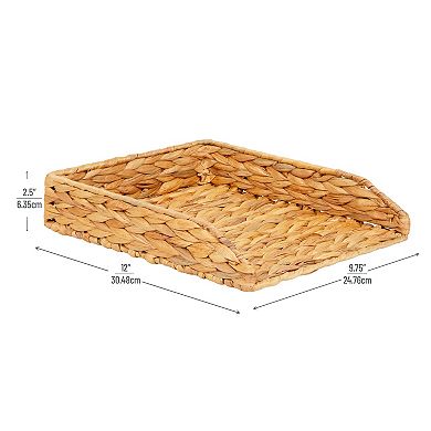 Mind Reader Rattan Paper Tray with Iron Frame