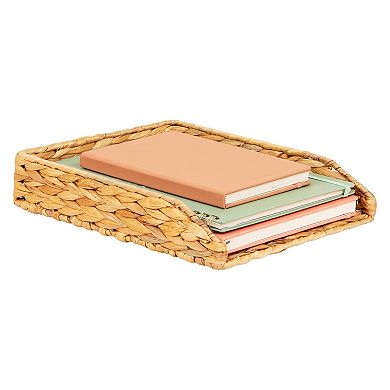 Mind Reader Rattan Paper Tray with Iron Frame