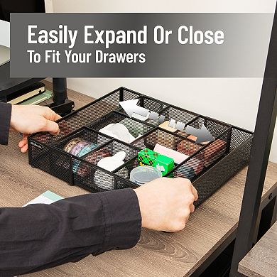 Mind Reader Expandable Mesh Desk Drawer Organizer