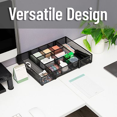Mind Reader Expandable Mesh Desk Drawer Organizer