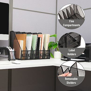 Mind Reader 5-Compartment Vertical File Organizer