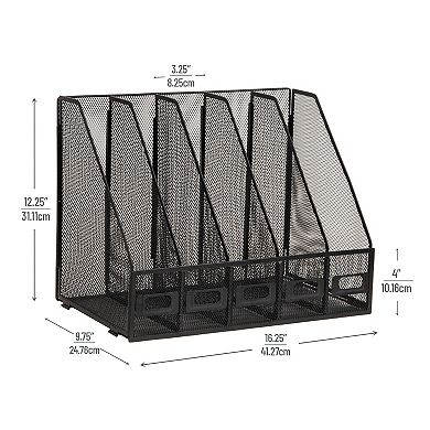 Mind Reader 5-Compartment Vertical File Organizer