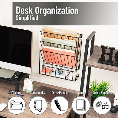 Mind Reader Metal Wire Desktop Organizer with Multi-Compartment Design