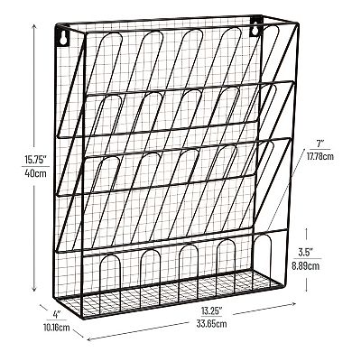 Mind Reader Metal Wire Desktop Organizer with Multi-Compartment Design