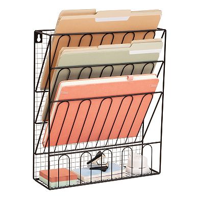 Mind Reader Metal Wire Desktop Organizer with Multi-Compartment Design
