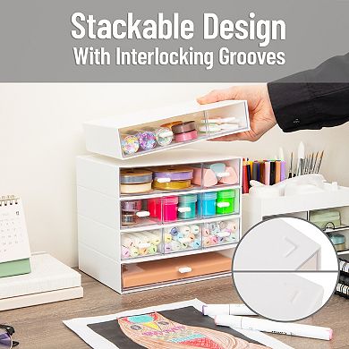Mind Reader Stackable Craft Organizer with 10 Drawers