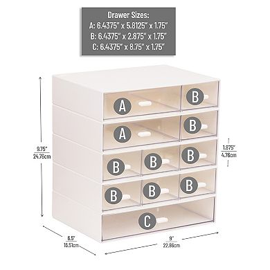 Mind Reader Stackable Craft Organizer with 10 Drawers