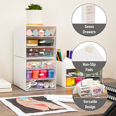 Mind Reader Stackable 7-Drawer Desktop Storage Organizer