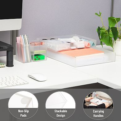 Mind Reader 3-Piece Acrylic Desktop Organizer Set