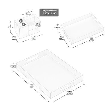 Mind Reader 3-Piece Acrylic Desktop Organizer Set