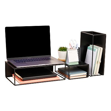Mind Reader 3-Piece Metal Desktop Riser Set