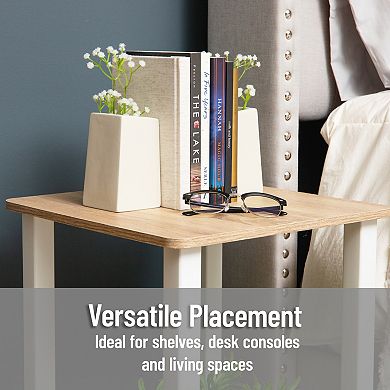 Mind Reader Cement Artificial Planter Bookends Table Decor Set of 2