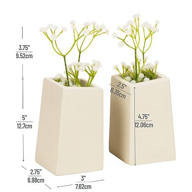 Mind Reader Cement Artificial Planter Bookends Table Decor Set of 2
