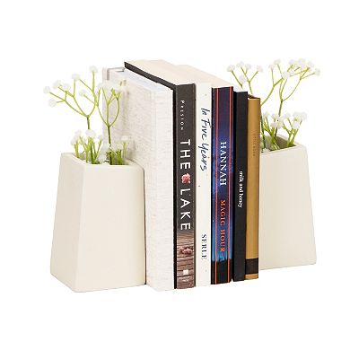 Mind Reader Cement Artificial Planter Bookends Table Decor Set of 2