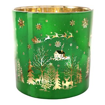 Green Sleigh Large Votive Candle Holder