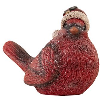 Cardinal With Santa Hat Table Decor