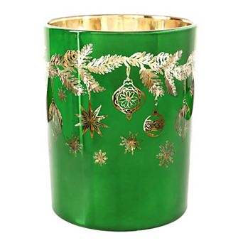 Green Ornaments Small Votive Candle Holder