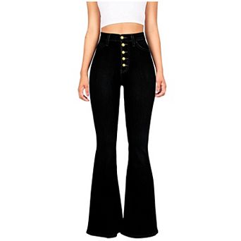 Women's High Waist Flared Jeans Curvy Fit Bootcut Stretch Denim Pants