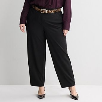 Plus Size Nine West Clean Front Straight Trousers